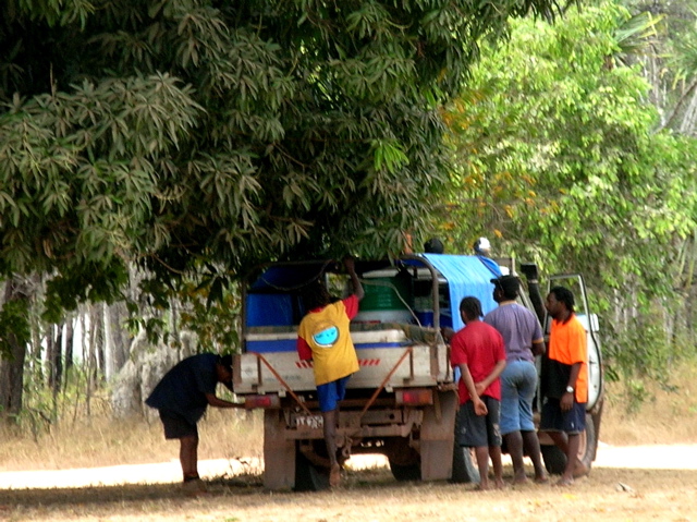 The far side of the parking lot