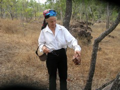 Patsy in the field - Green Ants' nest